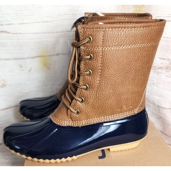 Maplewood Waterproof Fall 2022 Navy/Tan Women’s Boots | JBU by Jambu | Faux Fur - Picture 5 of 14